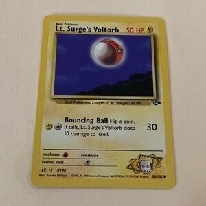 Vintage Lt. Surge's Voltorb Pokémon Card